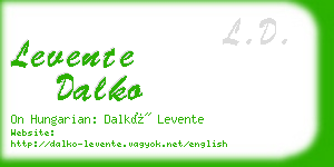 levente dalko business card